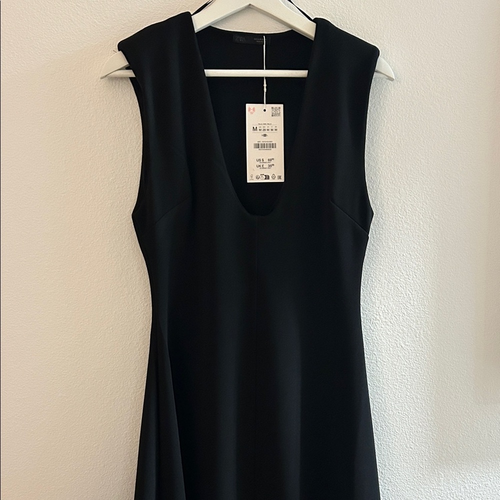 NWT Zara Black Midi Dress - Picture 6 of 6